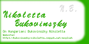 nikoletta bukovinszky business card